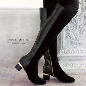 Michael Kors Alaysia Python Knee High Boot Snake